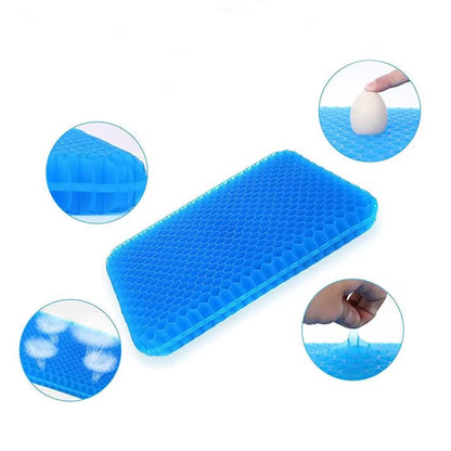 Long Sitting Grid Gel Seat Cushion with Nonslip Cover Washable TPE; Essential Lumbar Pillows & Seat Cushions